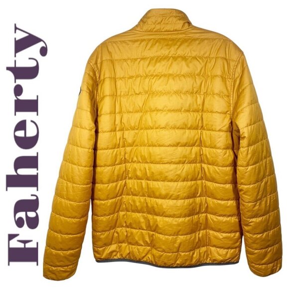FAHERTY ATMOSPHERE PUFFER JACKET GOLD INSULATED FULL ZIP WATER REPELLENT, SMALL - Picture 5 of 13